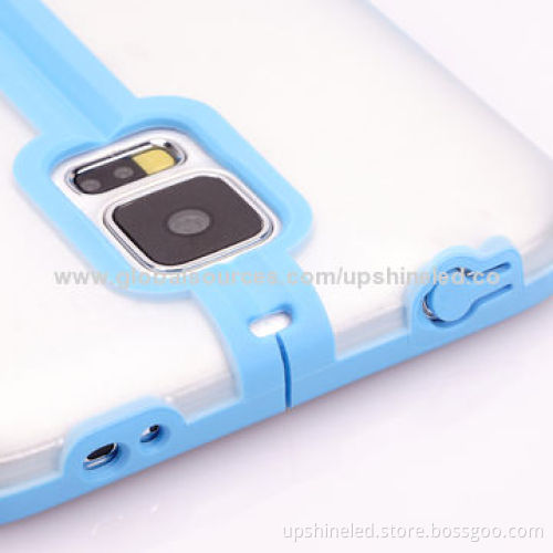 Drop-resistant PC Cases for Samsung Galaxy S5, Decorated by TPU with Standing Function